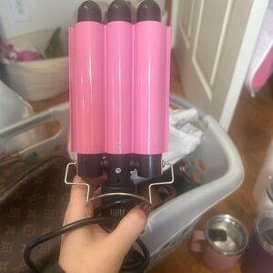 Pink Hair Waver Styling Tool
